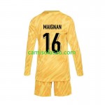 Camisolas de futebol França Mike Maignan 16 Guarda Redes Criança Equipamento Principal Euro 2024 Manga Comprida